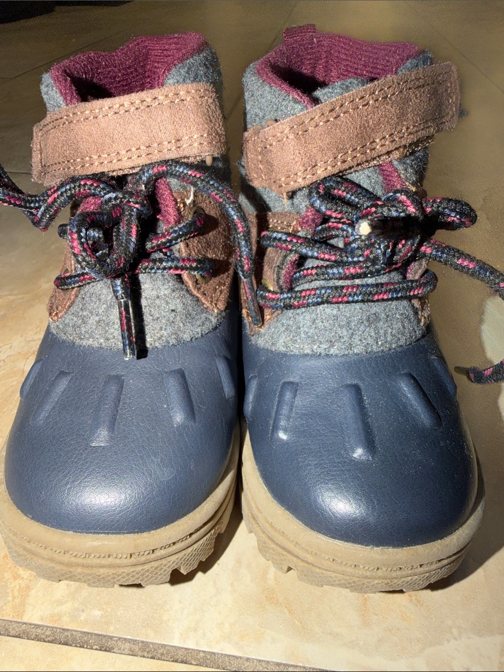 Carter's Navy, Gray and Burgundy Kids Winter Boots